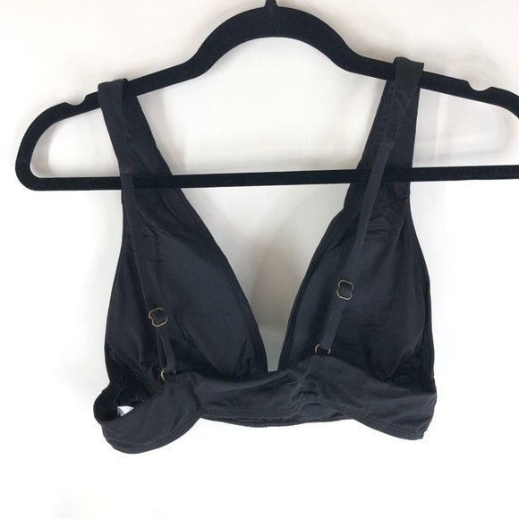 Andie Swim The Belize Bikini Top Removable Cups V Neck Black M - Picture 4 of 6